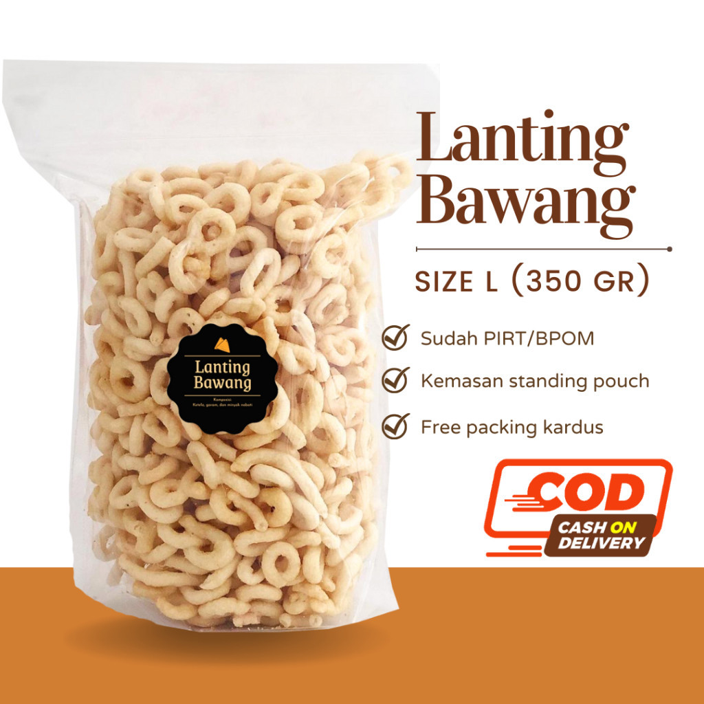 

[DELISH SNACKS] Lanting Bawang (L) 350gr / Snack Cemilan / Makanan Ringan Asin Camilan Jadul