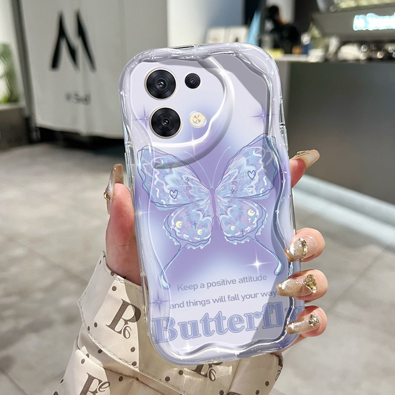 Casing Hp Untuk OPPO Reno 8 5G Reno 8 Pro 5G Reno 8T 5G A1 Pro 5G Case Kasing HP Pola kupu-kupu Ungu