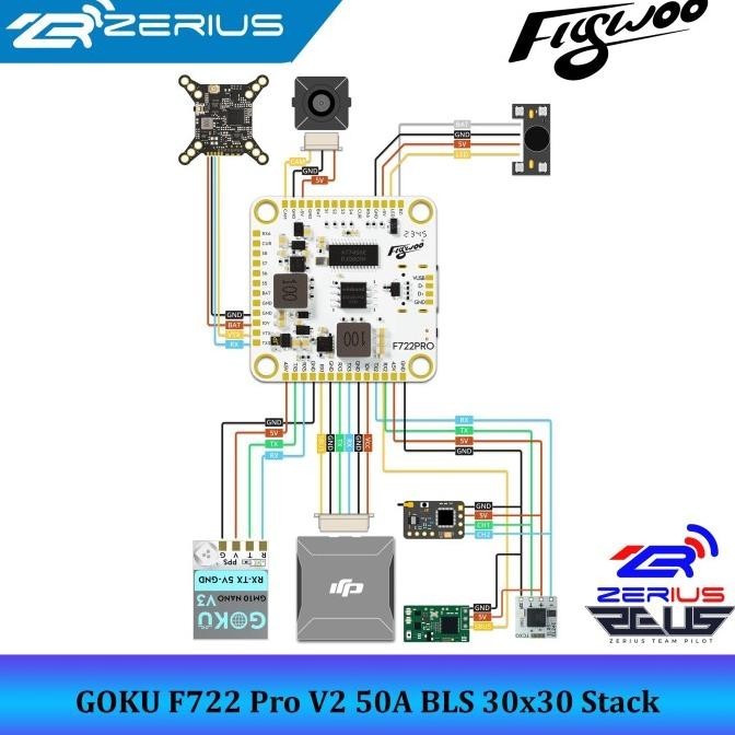 Flywoo Goku F722 Pro V2 50A Bls 30X30 Stack Mpu6000 2-6S Inav Support