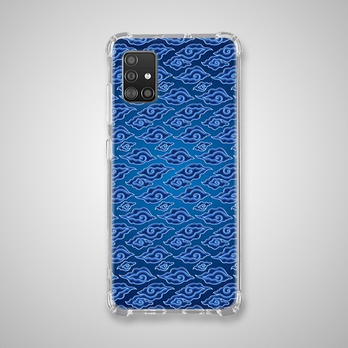 Samsung A51 Casing Soft Case Anticrack Motif Batik Biru - ETHNO 0007