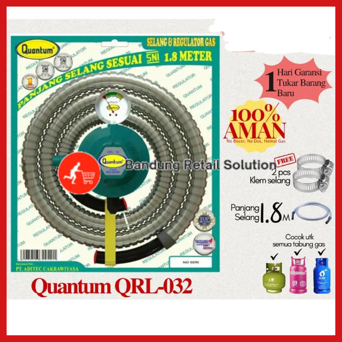 Regulator Gas Quantum Double Lock 1,8 Meter Original Murah