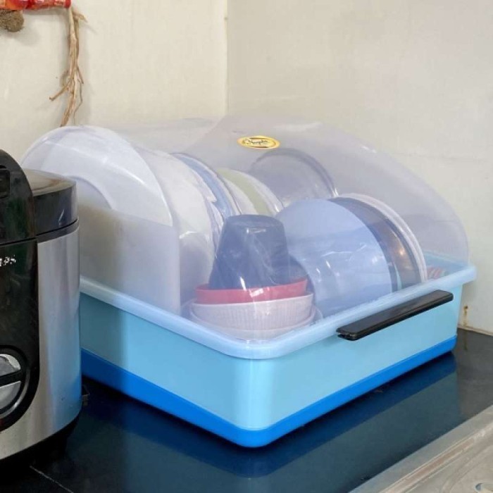Nagata Rak Piring Tutup Plastik 509 Dish Drainer Pink Biru Hijau