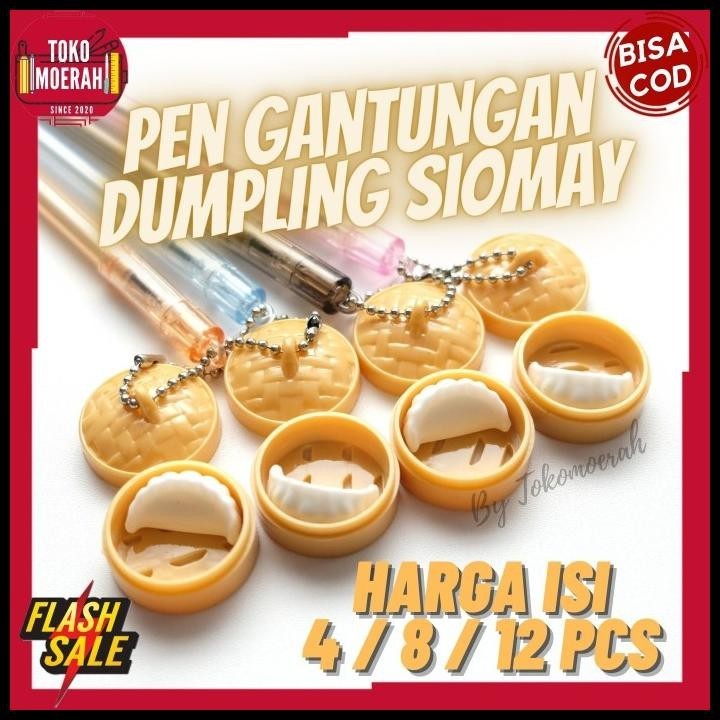 

TERMURAH PAKET 4 8 12PCS PULPEN GANTUNGAN DIMSUM SIOMAY LUCU UNIK MURAH COD !