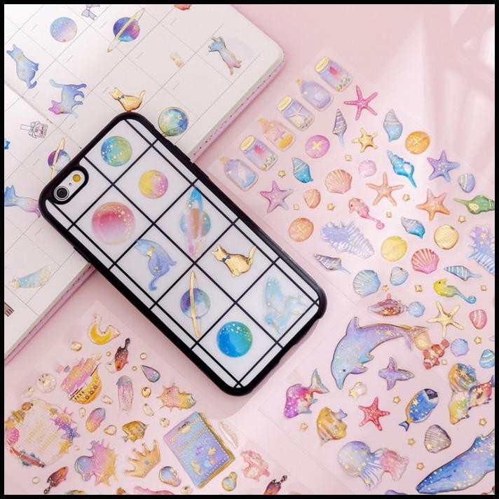 

HOT DEAL STIKER TIMBUL GLITTER UNICORN DOLPHIN STICKER 3D !!!!!!