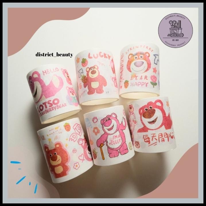 

GRATIS ONGKIR WASHITAPE ROLL LOTSO 1 SET ISI 6 BOX WASHI TAPE BEAR PINK LUCU TERMURA !!