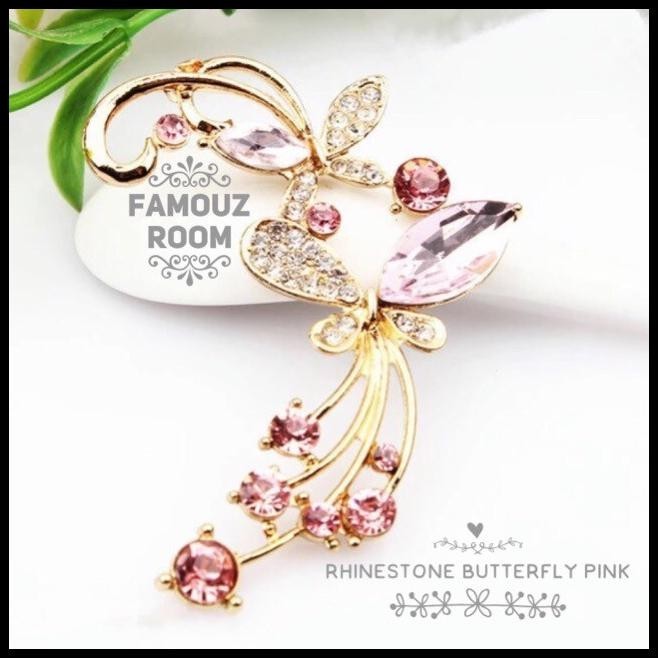 

HOT DEAL RHINESTONE BUTTERFLY PINK FOR DECO BLING CASE
