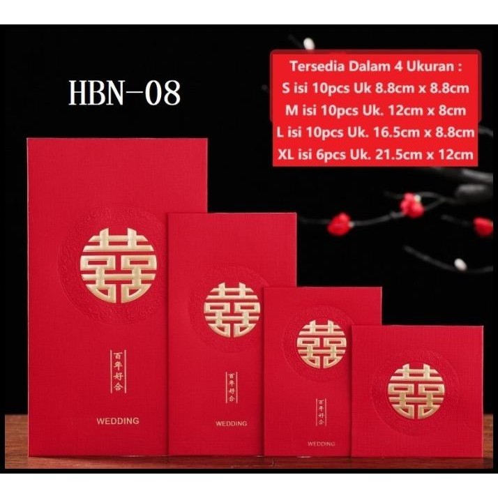 

HOT DEAL ANGPAO WEDDING SHUANG XI / ANGPAU JUMBO XL / AMPLOP MERAH KERTAS TEBAL !!