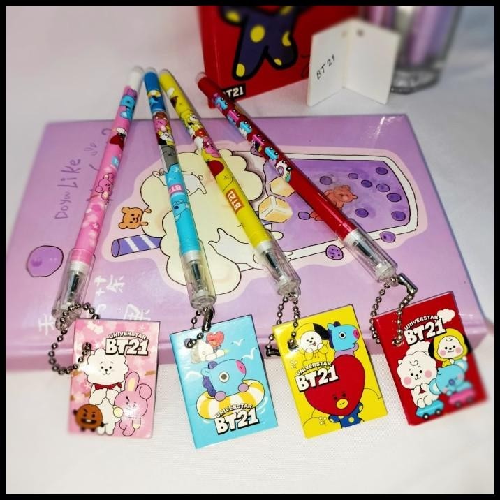 

HOT DEAL PEN GANTUNGAN BUKU BTS21 FAMILY CUTE LUCU TINTA HITAM HARGA TERMURAH !