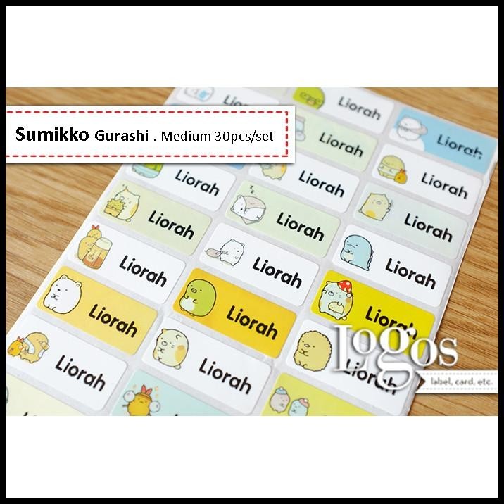 

TERBARU SUMIKKO GARASHI MEDIUM STICKER LABEL NAMA WATERPROOF STIKER NAMA ANAK !
