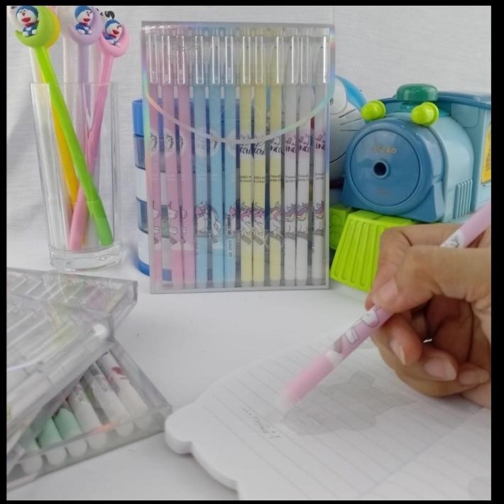 

DISKON PULPEN ERASABLE 1 PAKET ISI 12 PCS FREE BOX NYA IMUT LUCU TINTA HITAM !!!!!