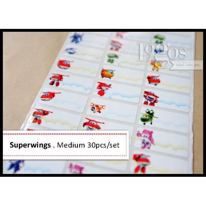 

HOT DEAL SUPERWINGS MEDIUM STIKER LABEL NAMA WATERPROOF PLANES CARS KOREA CHINA !!!!!!!
