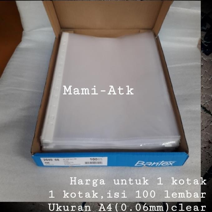 

Pp Pocket A4 0.06Mm Clear Bantex Kualitas Premium
