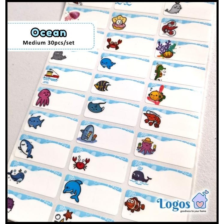 

DISKON UNDER THE SEA MEDIUM. SPECIAL. STICKER LABEL NAMA ANAK WATERPROOF LUCU