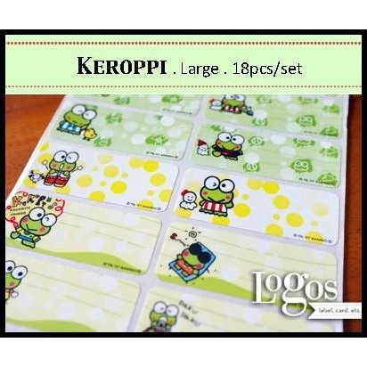 

DISKON KEROPPI LARGE STICKER LABEL NAMA WATERPROOF KERO KERROPI SANRIO FROGGY !