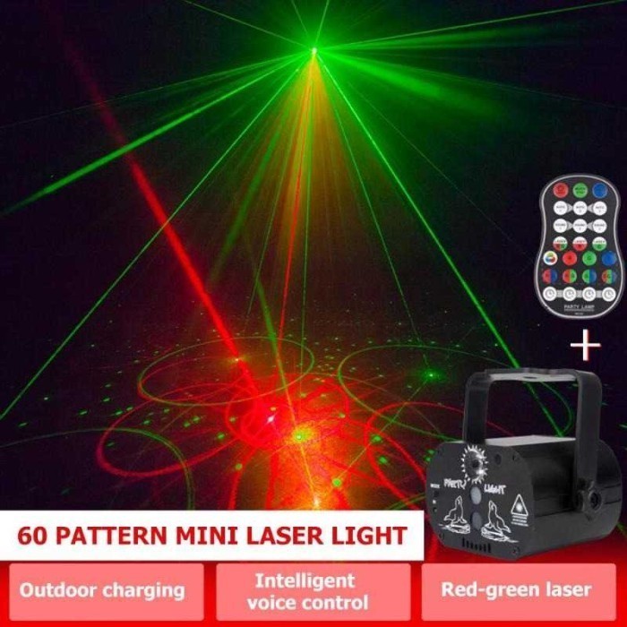 Lampu Disko Disco Led Kamar Laser Led Projector Party Club 60 Pola Led