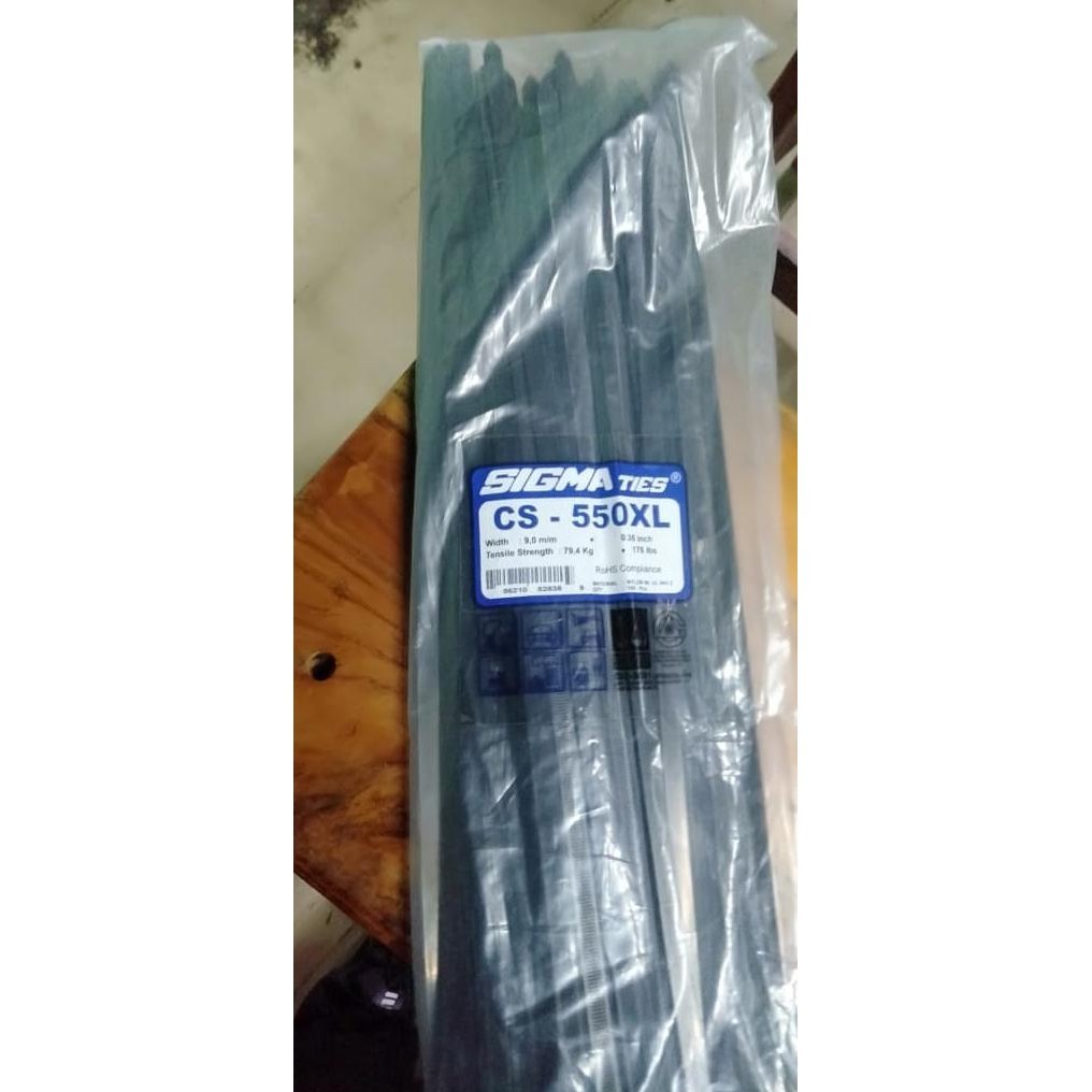 

Kabel Ties/ Kabel Tis / Cable Tie Cs 550 Xl Hitam/ Cs550Xl 55 Cm Sigma Kualitas Premium