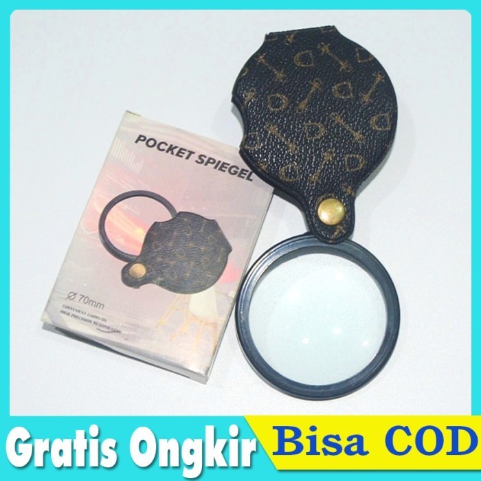 

*#*#*#] 15X Kaca Pembesar Lipat Mini Portable + Cover Leather