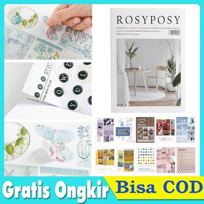 

$$$$] Aesthetic Buku Sticker Majalah Lembar Pack Journal Scrapbook Planner