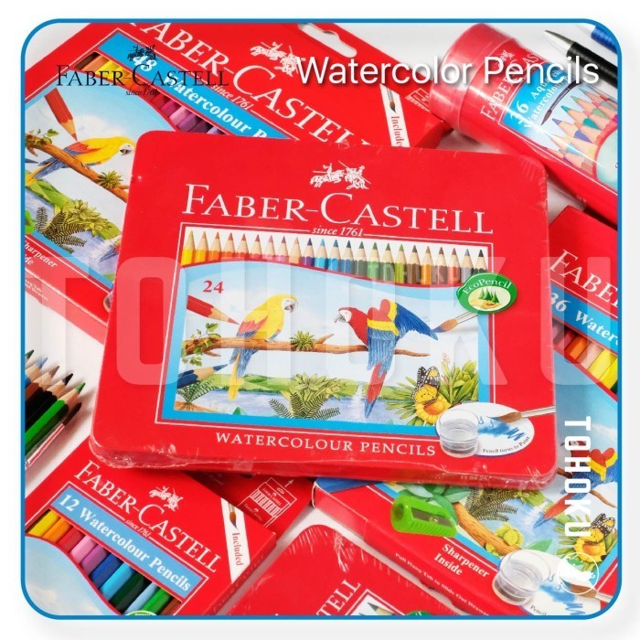 

(Kotak Kaleng) 24 Pensil Warna Air - Watercolour Pencils Faber Castell