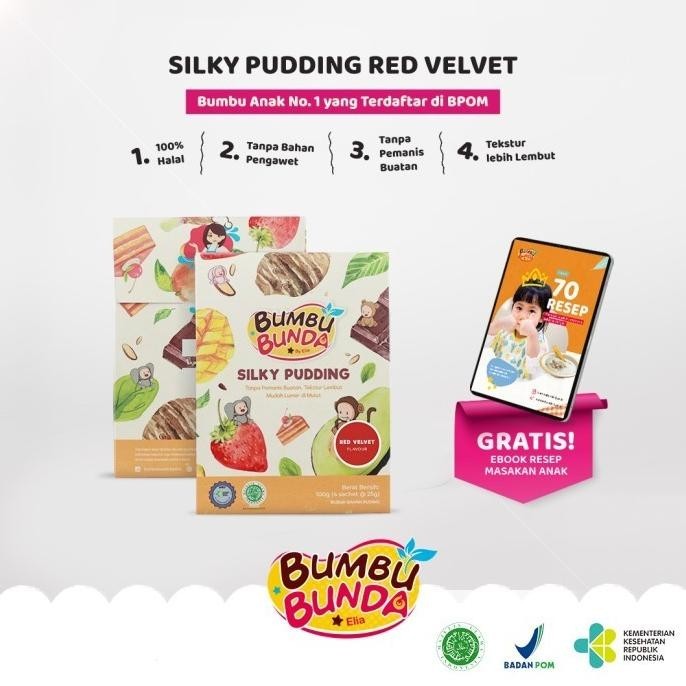 

Bumbu Bunda Silky Pudding Red Velvet Non Pemanis Buatan Non Pengawet
