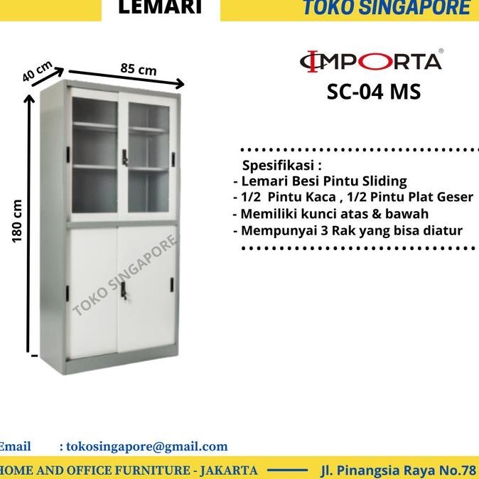 

Lemari Arsip Pintu Kombinasi Importa Sc-04 Ms (Pintu Sliding) Kualitas Premium