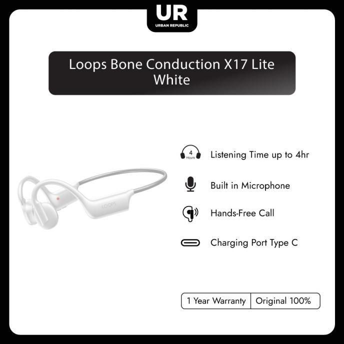 LOOPS BONE CONDUCTION X17 LITE BLUETOOTH EARPHONE - WHITE T2905