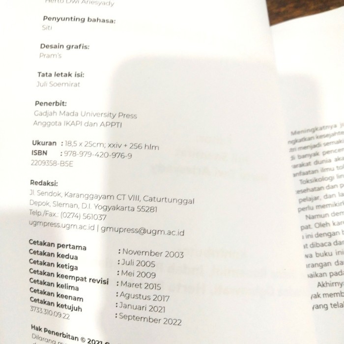 

Buku Toksikologi Lingkungan By Juli Soemirat