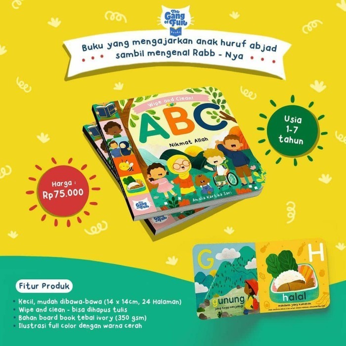 

Buku Anak Wipe And Clean Abc Nikmat Allah (Boardbook)