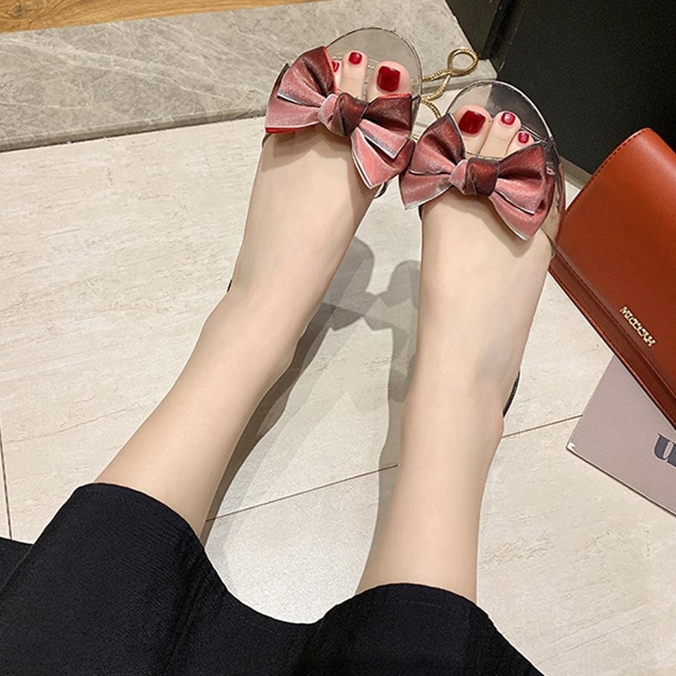SPECIAL Sandal Wanita Sepatu Wanita Datar Sepatu Wanita Mulut Ikan Plastik Sepatu Pantai Seratus Fla