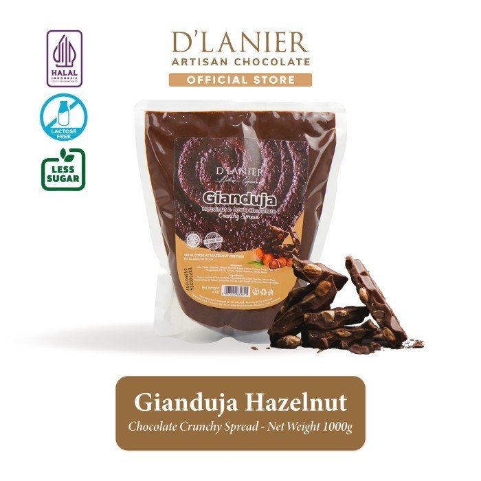 

D'Lanier Gianduja Crunchy Spread Selai Cokelat Hazelnut Renyah - 1 Kg