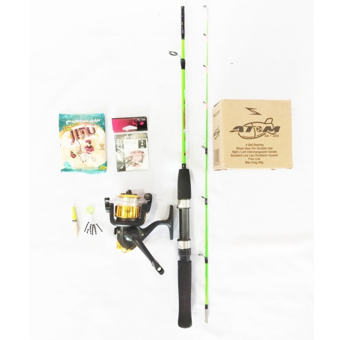 Paket Mancing Kolam Joran Sambung 2 110 Cm Pancing Ikan Nila Udang Dll