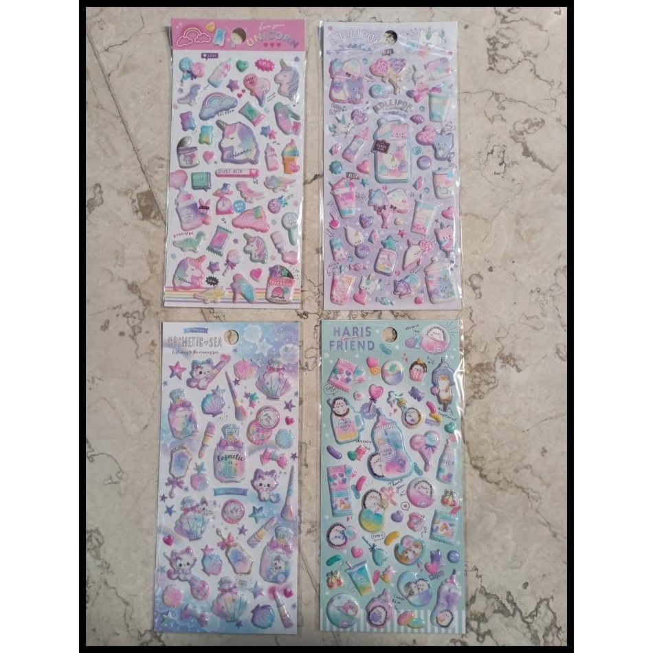 

BEST DEAL STICKER UNICORN LOLLIPOP COSMETIC SEA STIKER TIMBUL 3D SOFT !!!!