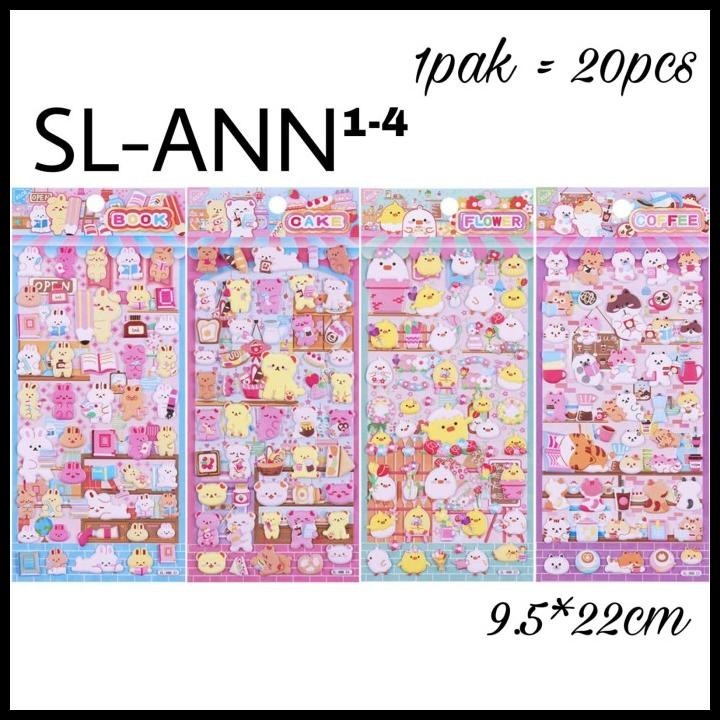 

TERBARU STICKER ANIMAL CHARACTER BOOK CAKE FLOWER COFFEE SHOP STIKER TIMBUL 3D !!!!!!!