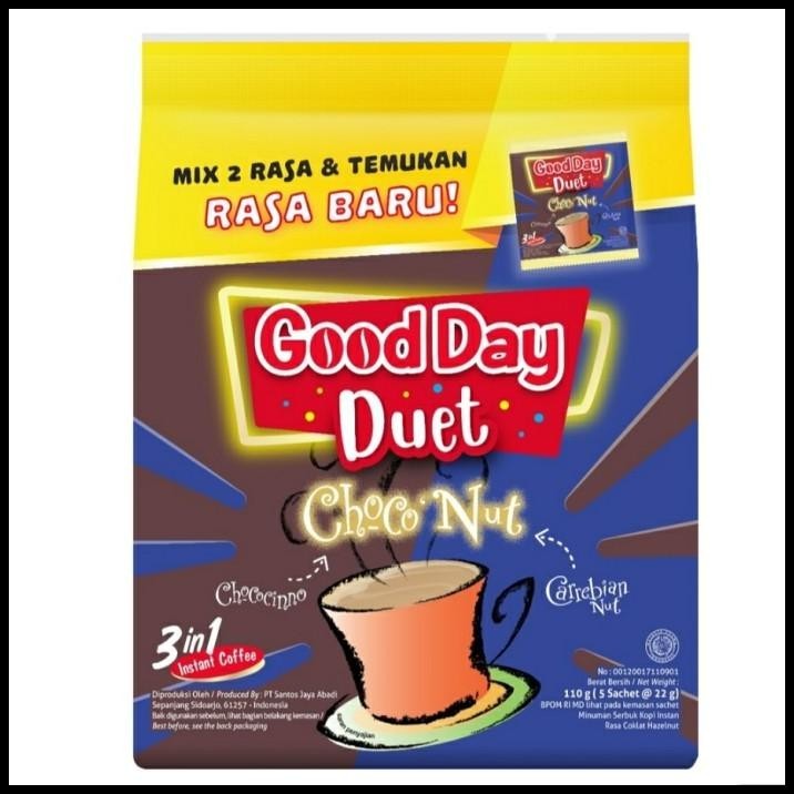 

TERMURAH GOOD DAY DUET CHOCO NUT 5 X 22 G !!!!!