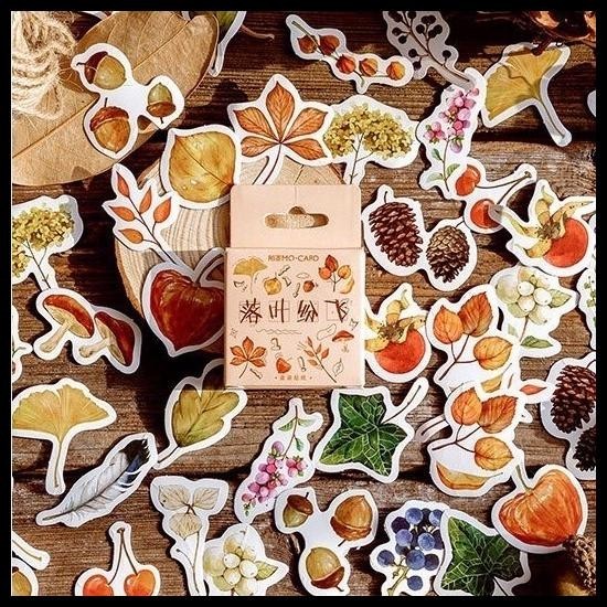 

DISKON 46 PCS MUSIM GUGUR DAUN AUTUMN TONE STICKER PACK DECORATIVE SCRAPBOOK !!!