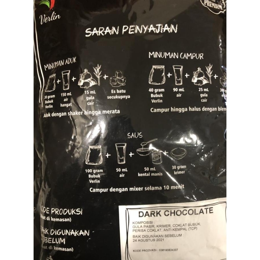 

BIG SALE VERLIN MINUMAN BUBUK DARK CHOCOLATE COKLAT SERBUK POWDER DRINK !!!!!