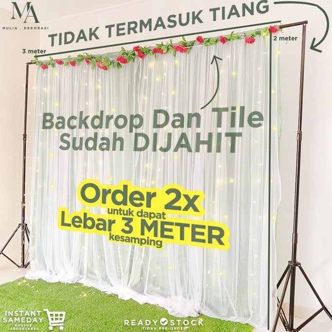 Kain Dekorasi Backdrop Tiang Abutai Tile Sudah Dijahit Lamaran Nikahan