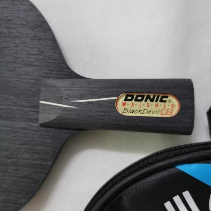 Bat Pingpong Donic Black Devil Penholder + Karet Donic Baracuda Set