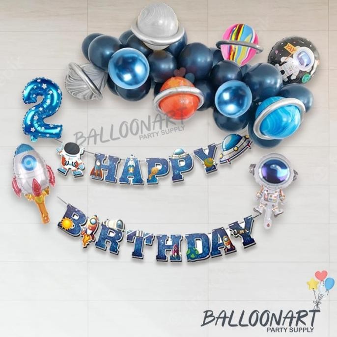 ASTRONOT CHAIN SIMPLE DEKORASI SET/DEKORASI ULTAH ANAK/BALON ULANG