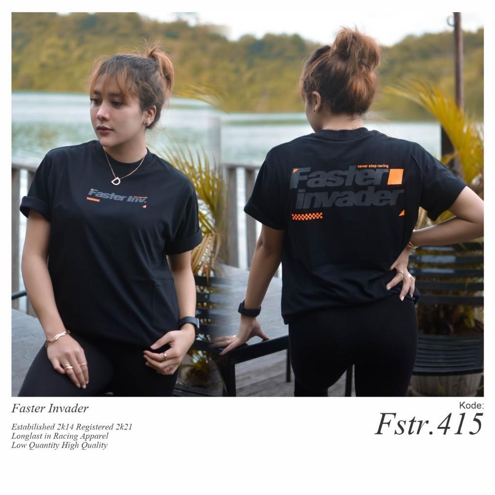 Kaos Baju Faster Invader Design Black Fstr Original Anak Dewasa Terbaru