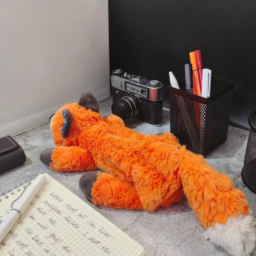 

Fox Plush Pencil Bag.Animal Pencil Case.Cute Plush Toy Gift Doll Stationery Box