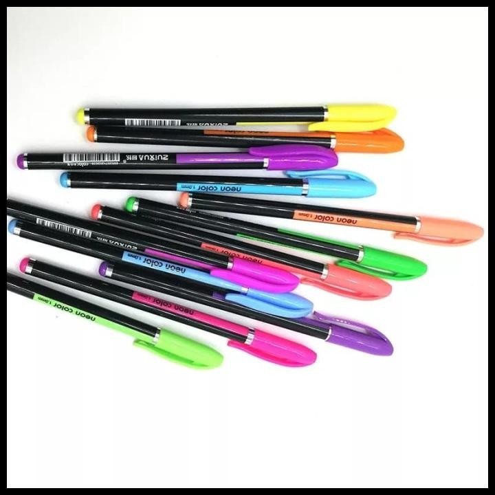 

DISKON PULPEN GEL 12 WARNA NEON COLOR ZUIXUA 1.0MM HT6207-12 SET !!