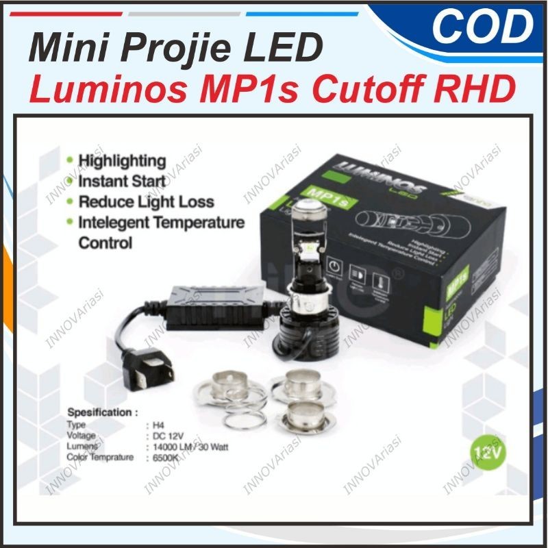 LED MINI PROJI H4 MP1 H6 MP1S LUMINOS 30W 2 WARNA PUTIH KUNING SUPER TERANG