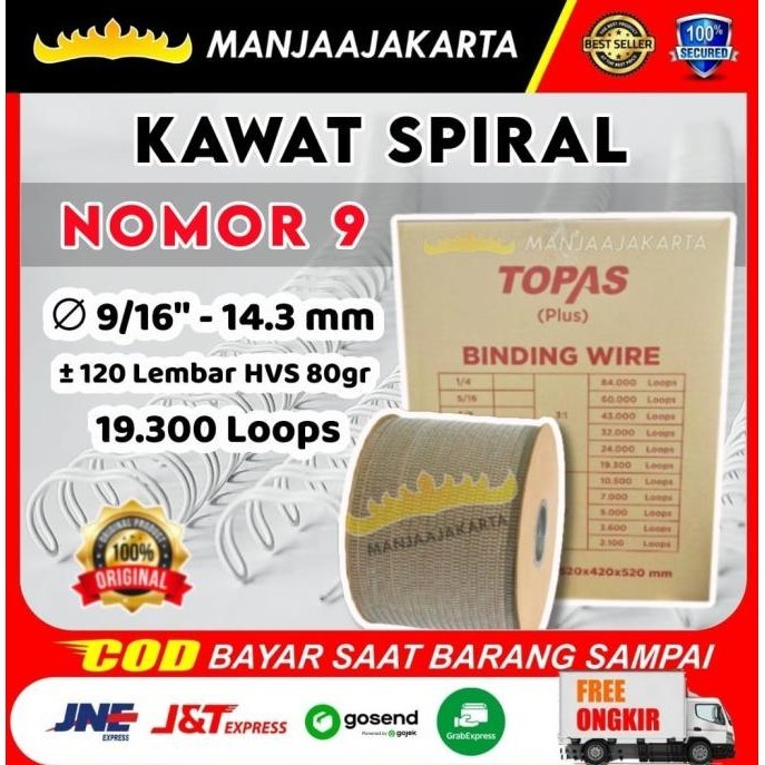 

Ring Kawat Topas Plus 9/16Putih Kawat Jilid Nomor 9 Putih Spiral Kawat Kualitas Premium