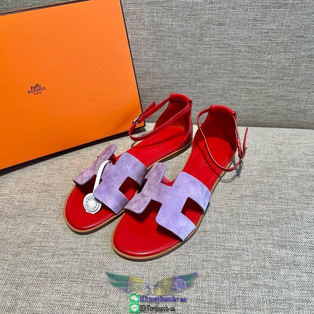 Suede Herm_ ankle strapped santorini sandal women's gladiator combat sandal size35-42