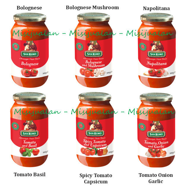 

San Remo Sauce Pasta 500G Bolognese Napolitana Tomato Basil Onion
