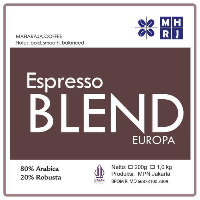 

Kopi Espresso Europa Blend 1Kg Biji Econo Pack Maharaja Coffee
