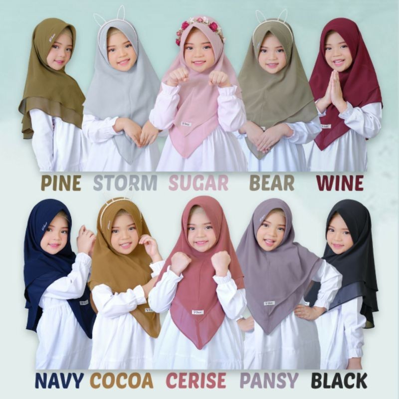 BERGO KIDS PAD MOTIF POLOS SIMPLE/Safa kids by fauz hijab