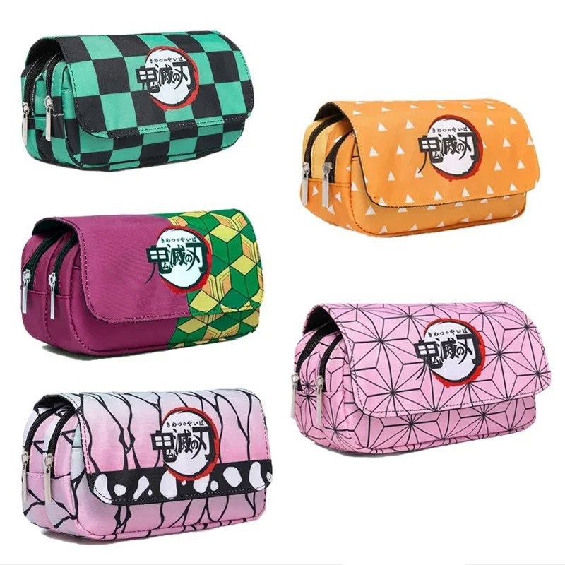 

3D Anime Pen Bag Boys Girls Pencil Case Student Storage Bag Tanjirou Nezuko Zenitsu Giyuu Cartoon Pen Box Cosplay Accessories MDNE