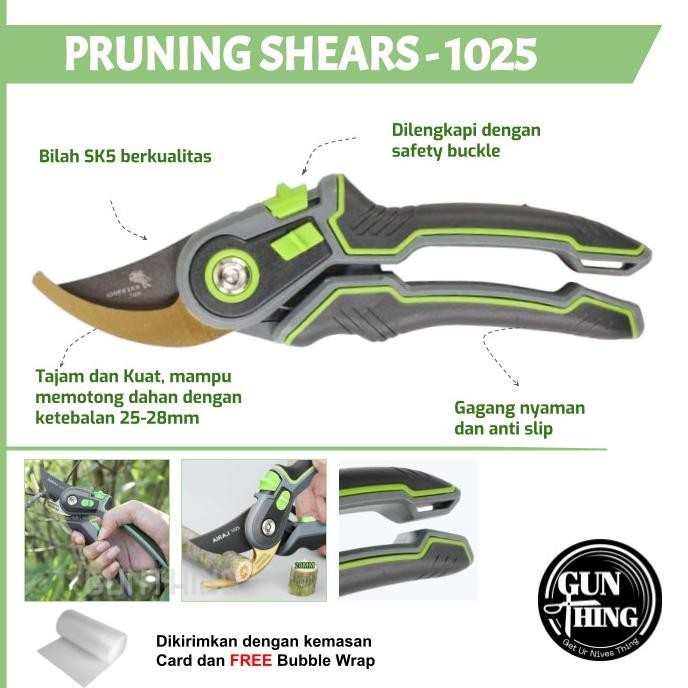 Gunting Dahan - Pruning Shears KNIFEZER/AIRAJ - 1025 - Ranting Kayu